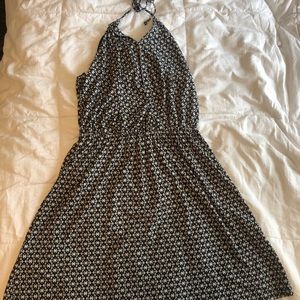 BCBG Black and white patterned halter dress